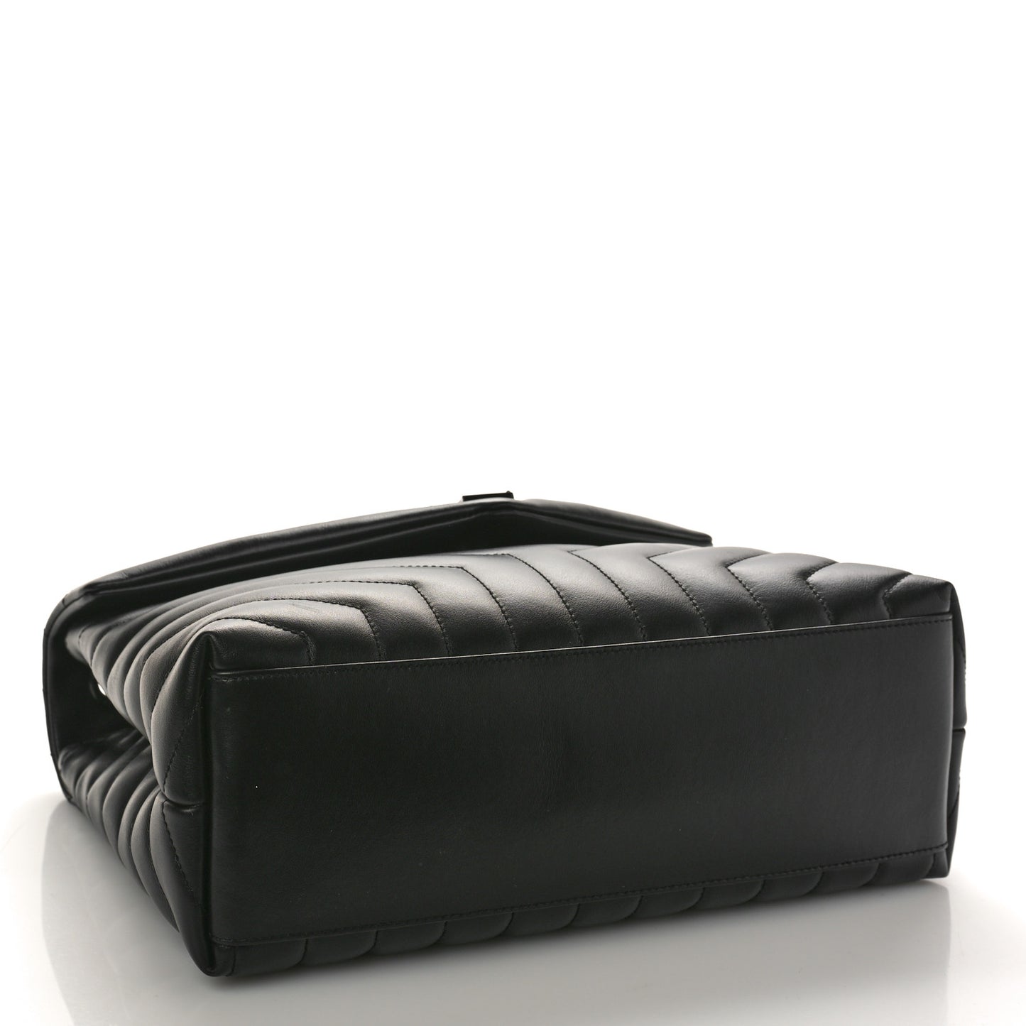 Calfskin Y Quilted Monogram Monochrome Medium Loulou Chain Satchel Black