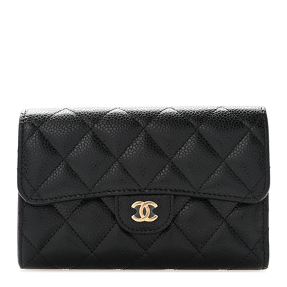 Chanel Caviar Quilted Medium Flap Wallet Black 1 of 17