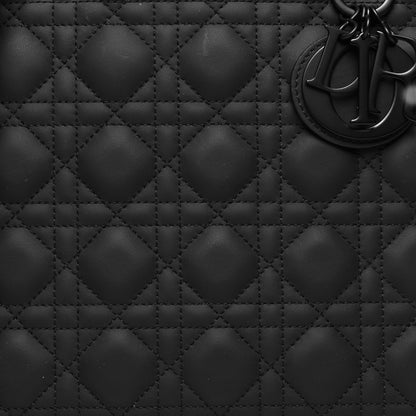 Christian Dior Ultra Matte Calfskin Cannage Large Lady Dior Black 8 of 10