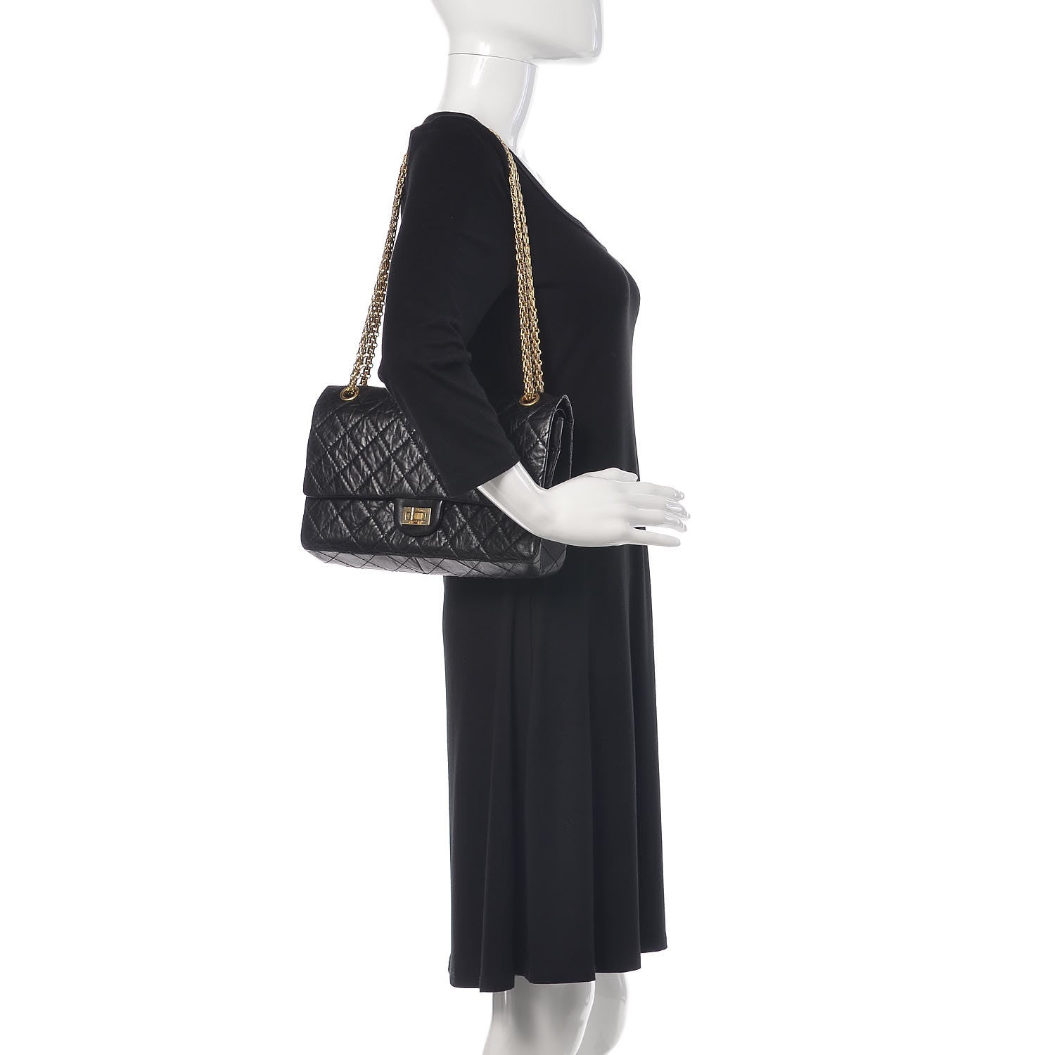 Chanel Aged Calfskin Quilted 50th Anniversary 2.55 Reissue 226 Flap Black 2 of 10