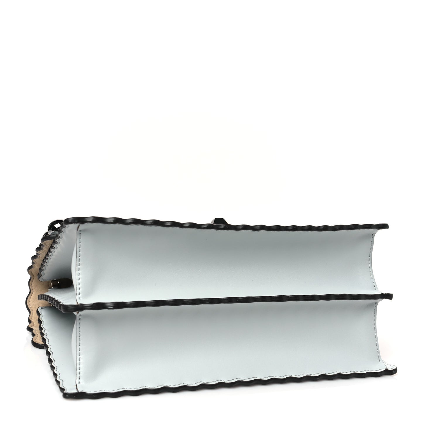 Vitello Liberty Pearl Scalloped Studded Kan I Shoulder Bag Grigio Perla