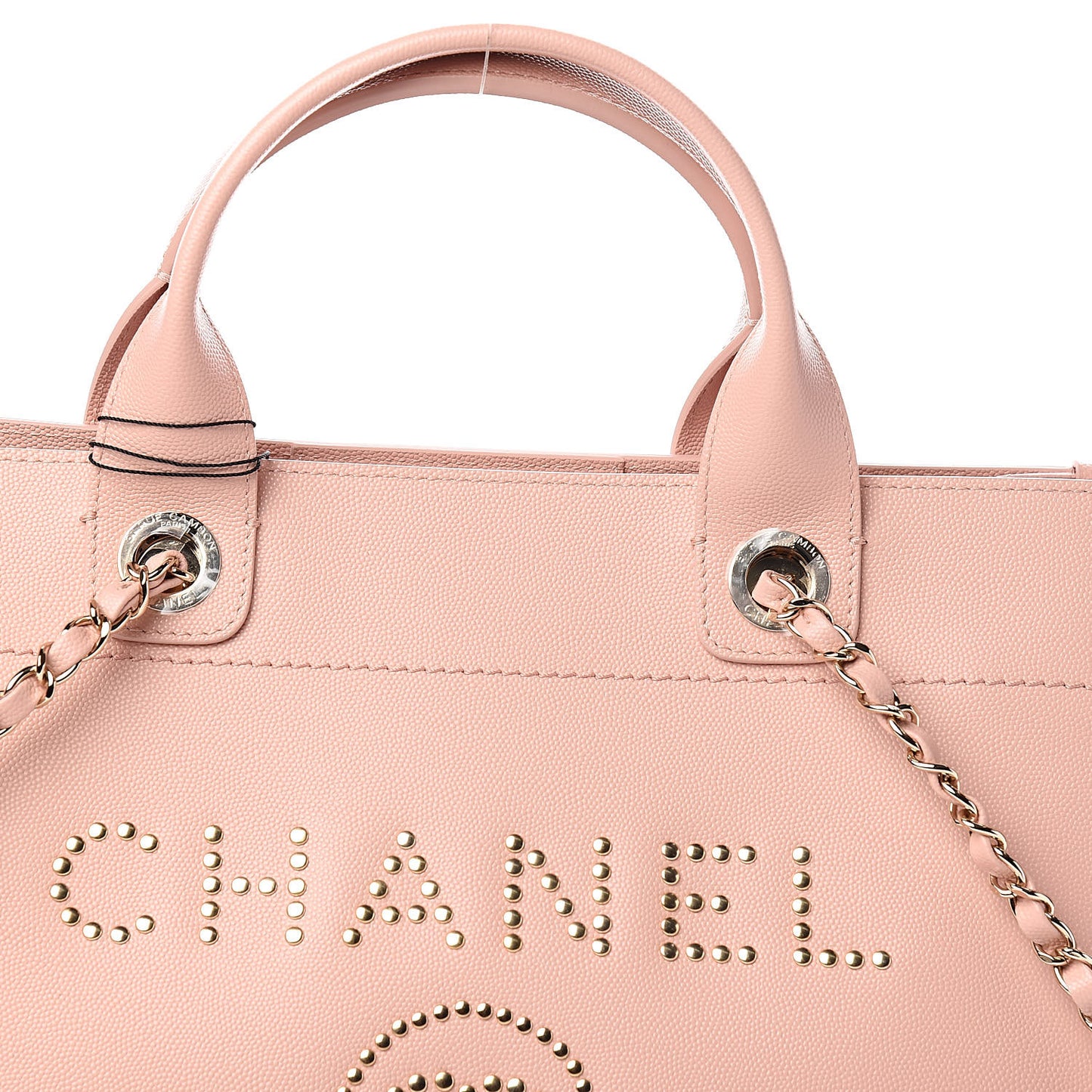 Caviar Small Studded Deauville Tote Light Pink