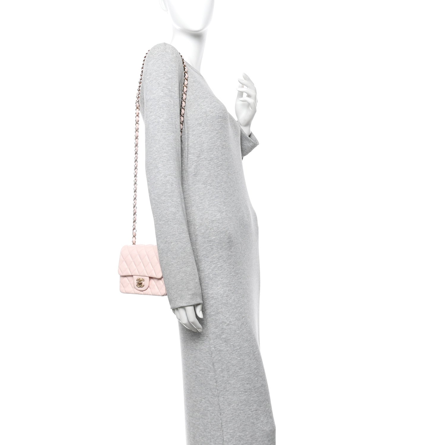 Chanel Lambskin Quilted Mini Square Flap Light Pink 2 of 11
