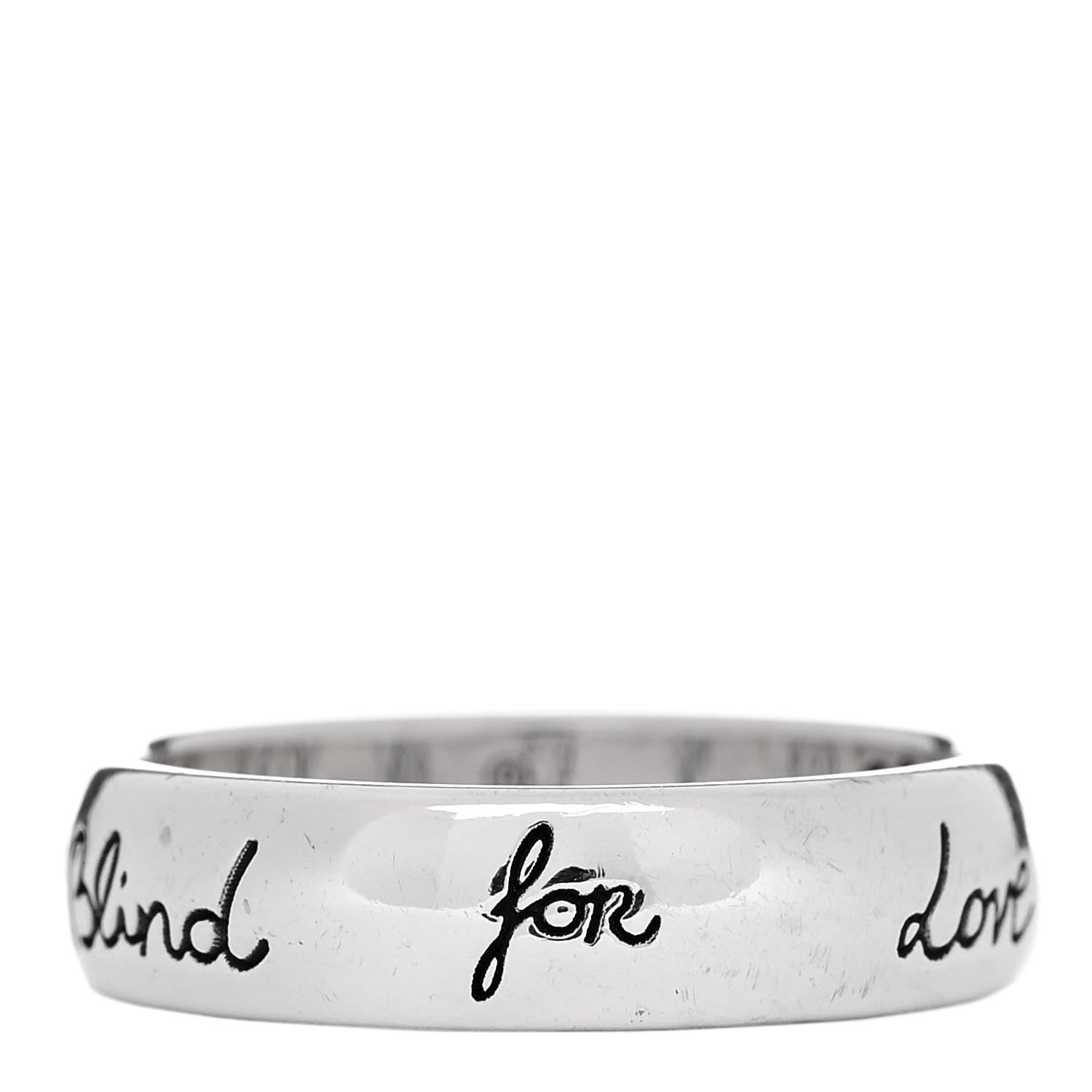 Gucci Sterling Silver Blind for Love Band Ring 54 6.75 1 of 6