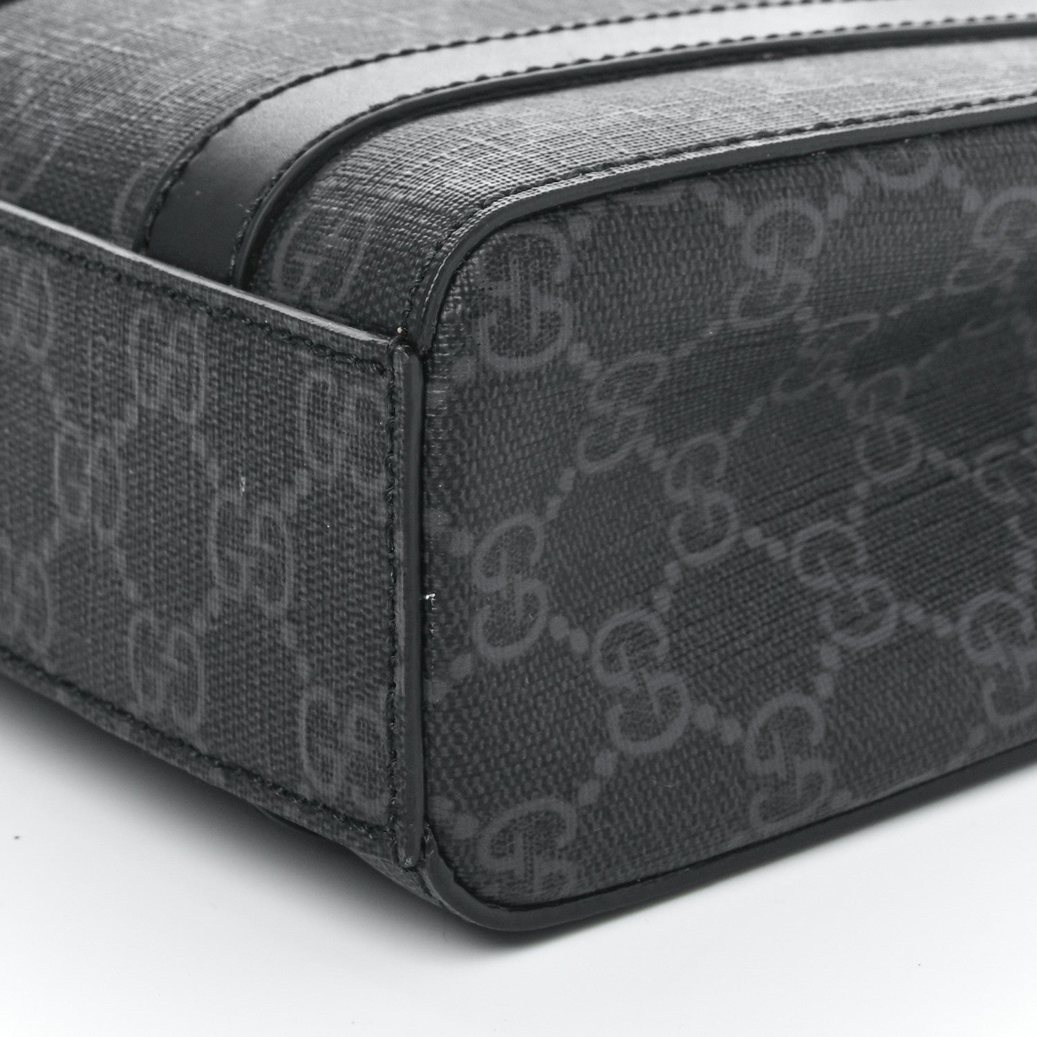 Gucci GG Supreme Monogram Appia Calfskin Web Mini Tote Bag Black 10 of 10