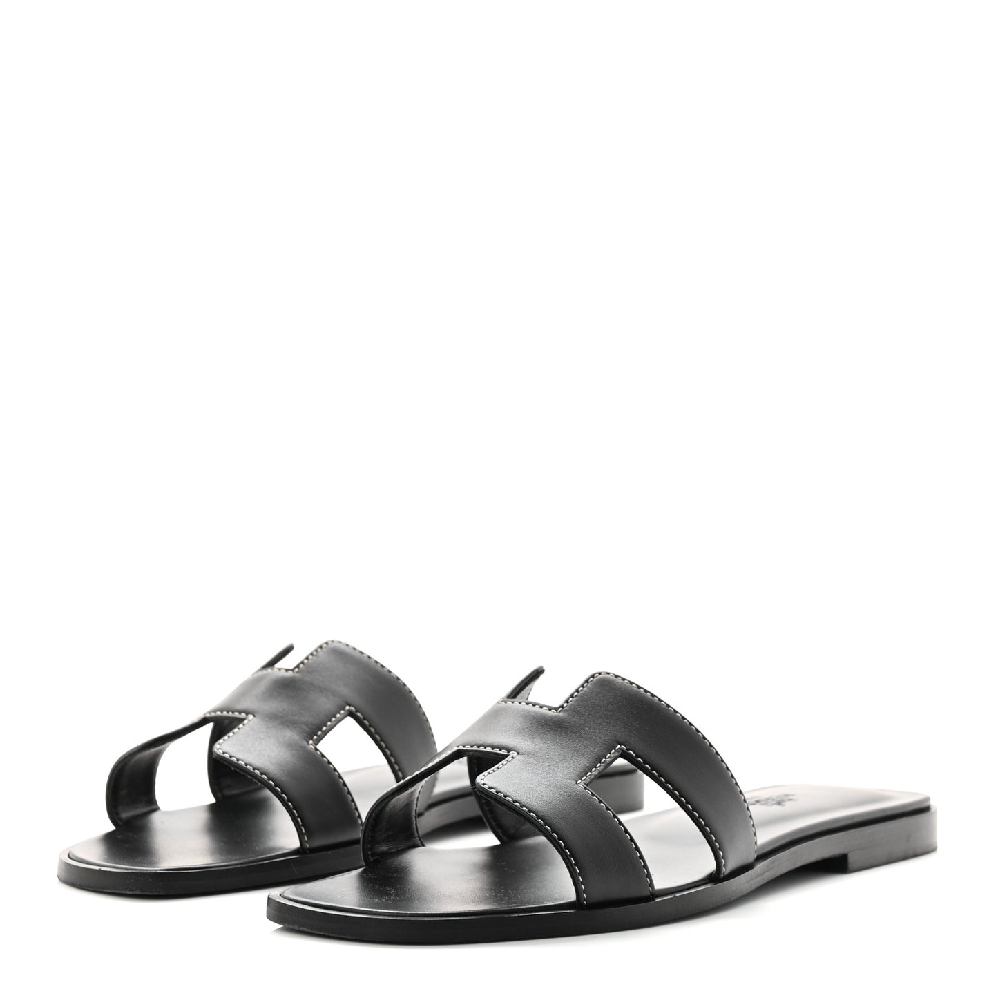 Box Calfskin Oran Sandals 37 Black