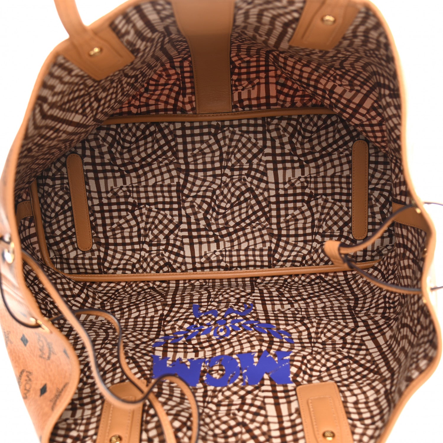 MCM Visetos Large Liz Reversible Shopper Tote Cognac 9 of 15