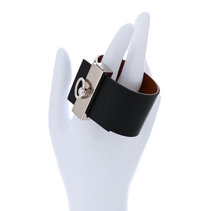 Hermes Chamonix Tadelakt Illusion Bracelet PM Black Fauve 2 of 5