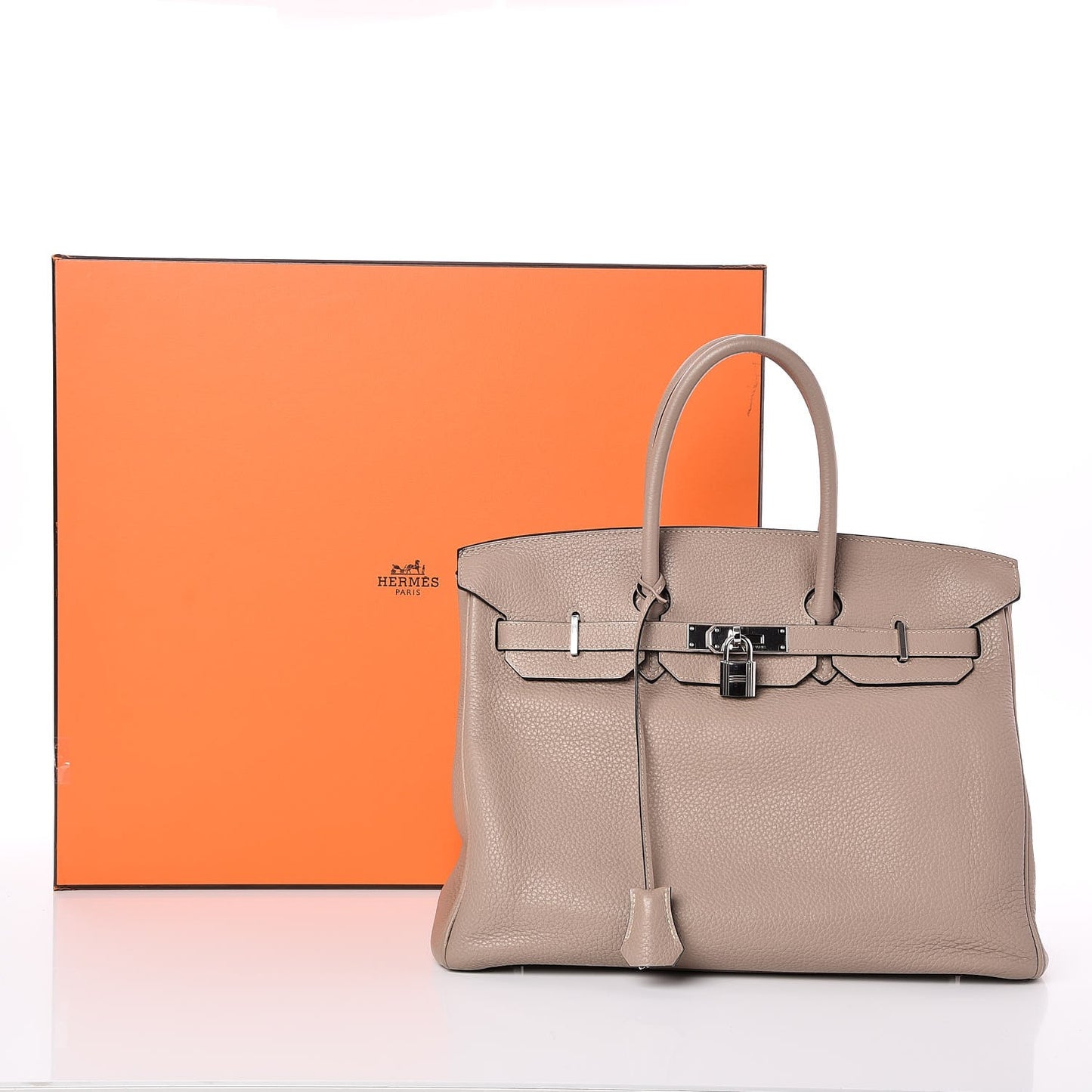 Taurillon Clemence Birkin 35 Gris Tourterelle