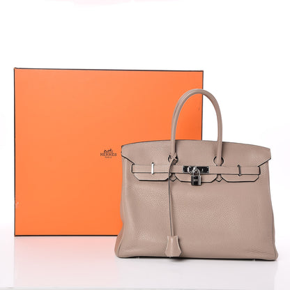 Hermes Taurillon Clemence Birkin 35 Gris Tourterelle 36 of 36