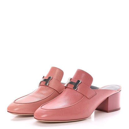 Hermes Goatskin Paradis Mules 37 Rouge Blush 3 of 8