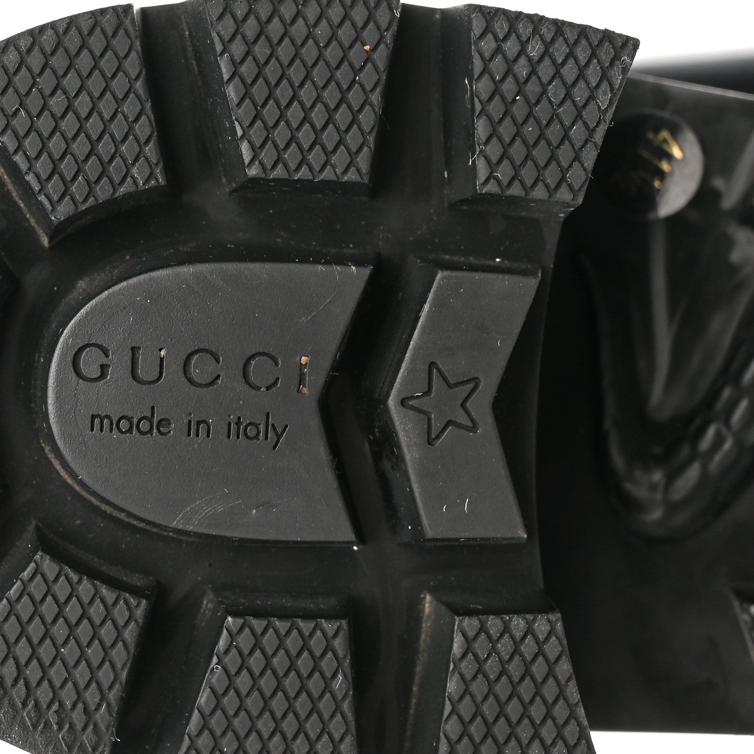 Gucci Calfskin Sylvie Web Lace Up Combat Boots 41.5 Black 6 of 14