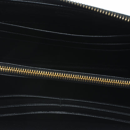 Prada Saffiano Metal Zip Around Wallet Nero Black 6 of 8