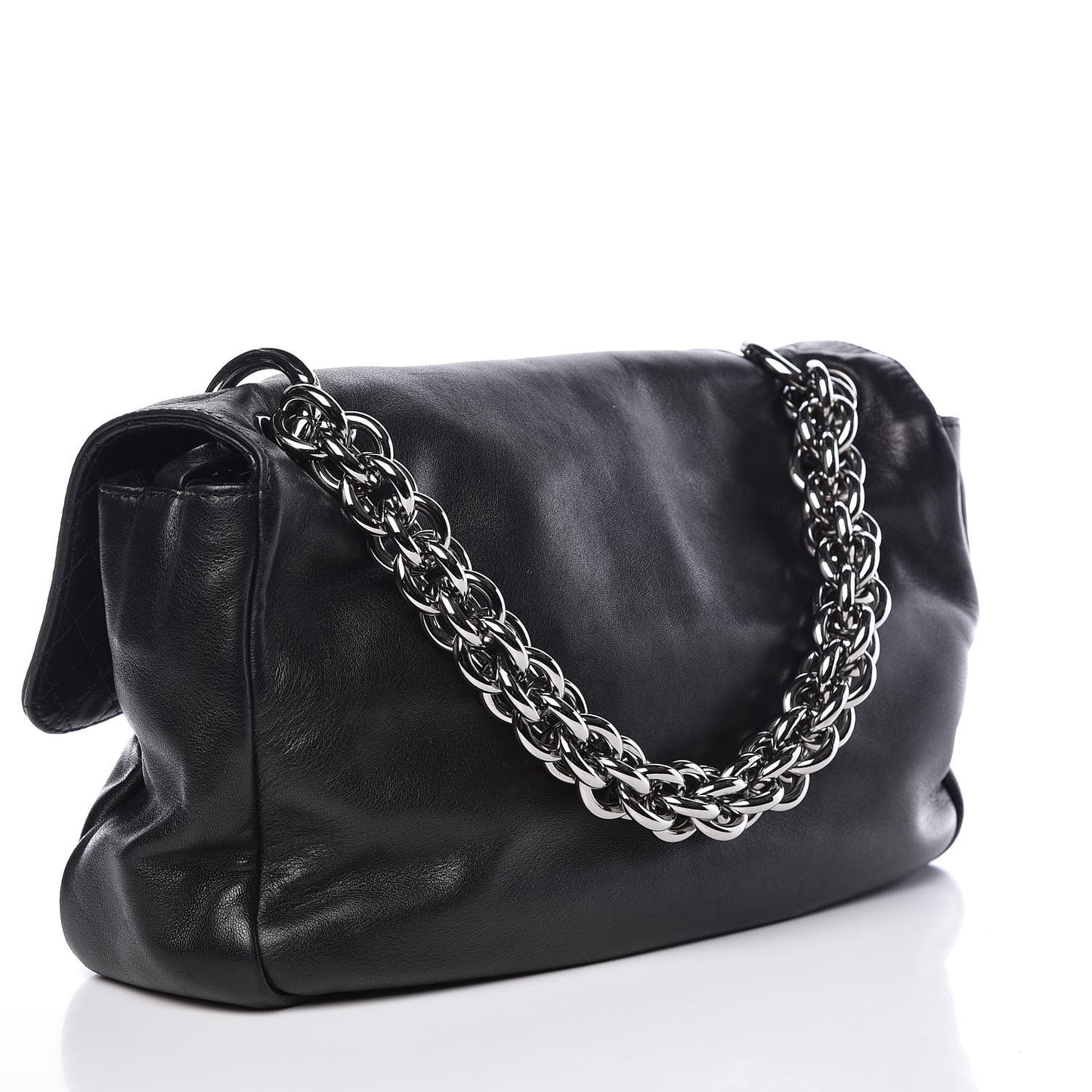 Lambskin Medium Soft and Chain Flap Black