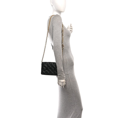 Louis Vuitton Lambskin Embossed Monogram Pochette Coussin Black 2 of 10