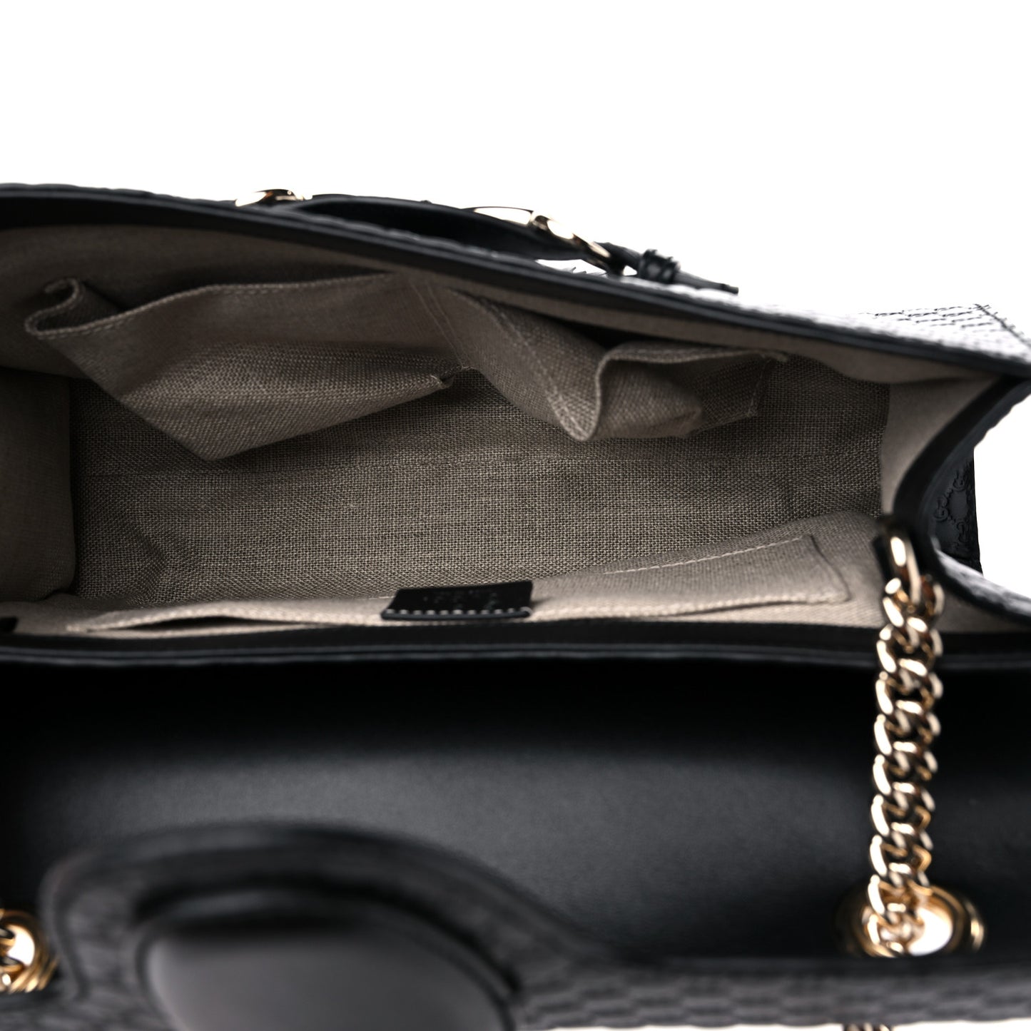 Microguccissima Medium Emily Chain Shoulder Bag Black