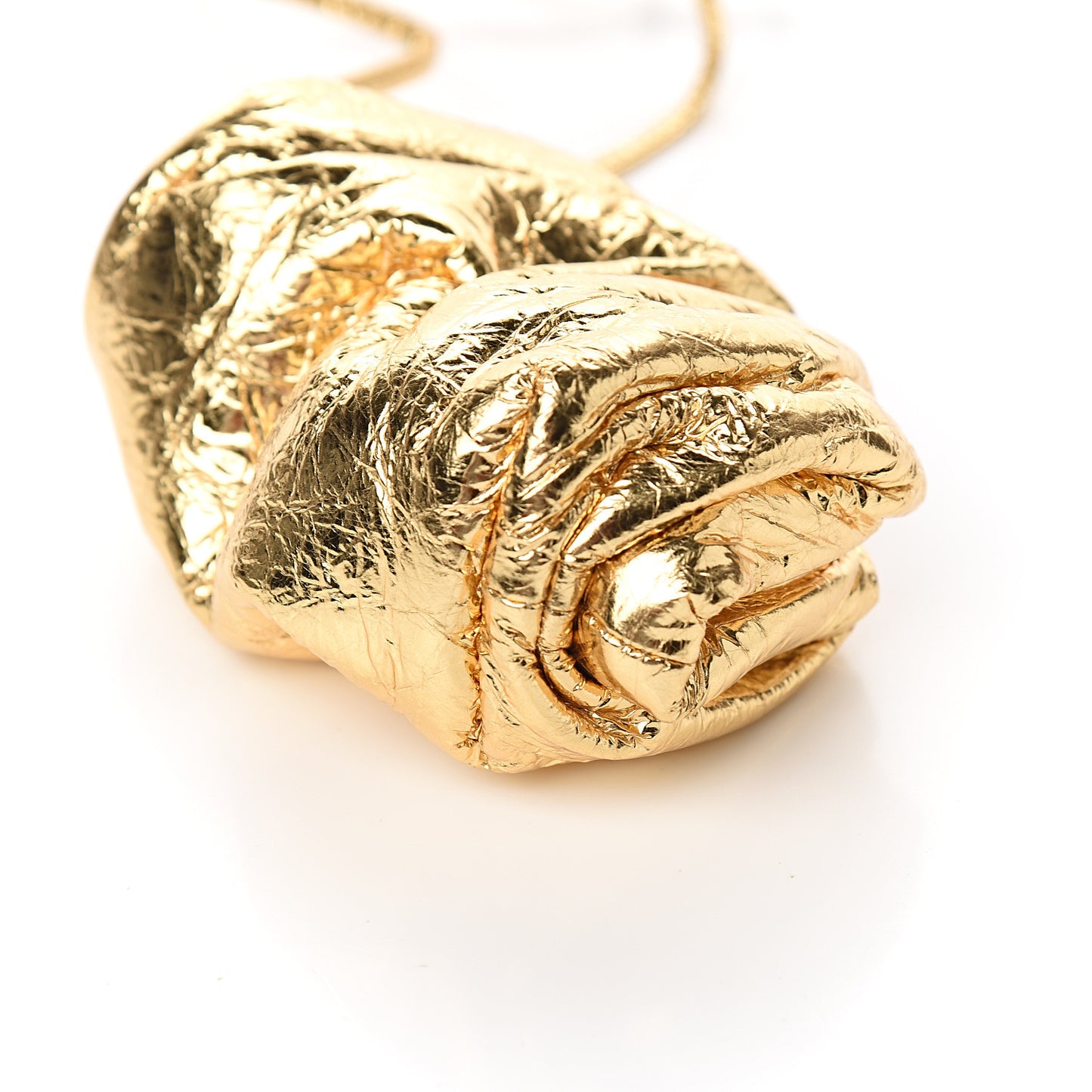Metallic Crinkled Lambskin Coin Purse Oro