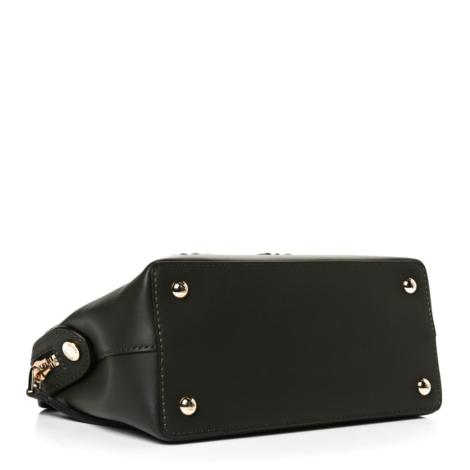 Fendi Vitello Baltico Nappa Flowerland Studded Small Dotcom Click Chain Satchel Verde Prato Multicolor 4 of 12