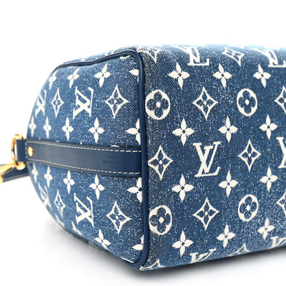 Louis Vuitton Monogram Jacquard Denim Speedy Bandouliere 25 Bleu 9 of 10