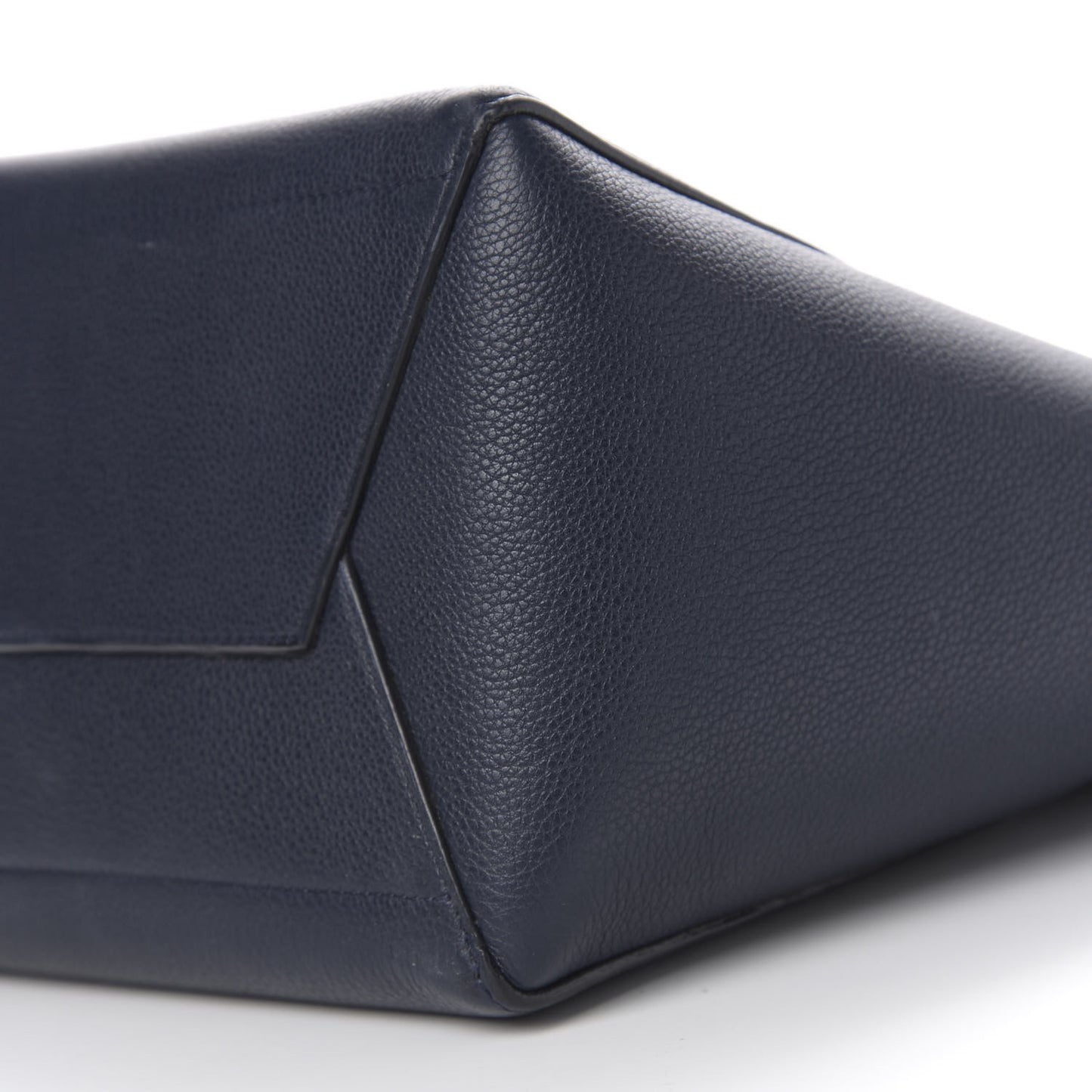 Soft Grained Calfskin Sangle Bucket Bag Navy Blue