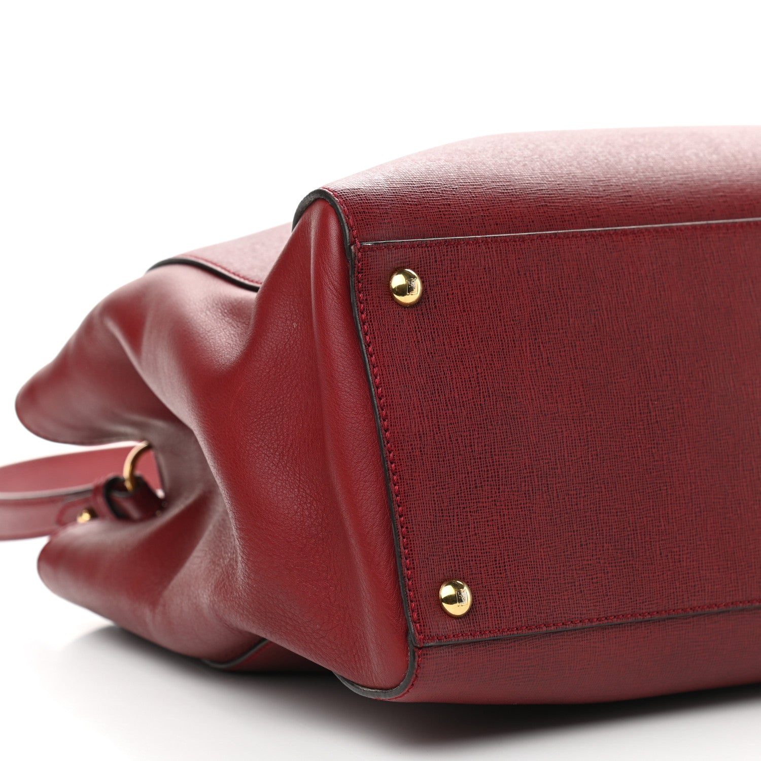 Fendi Vitello Elite Regular 2Jours Tote Rosso Scuro Ciliegia 7 of 11