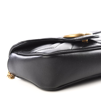 Gucci Calfskin Matelasse Super Mini GG Marmont Shoulder Bag Black 5 of 9