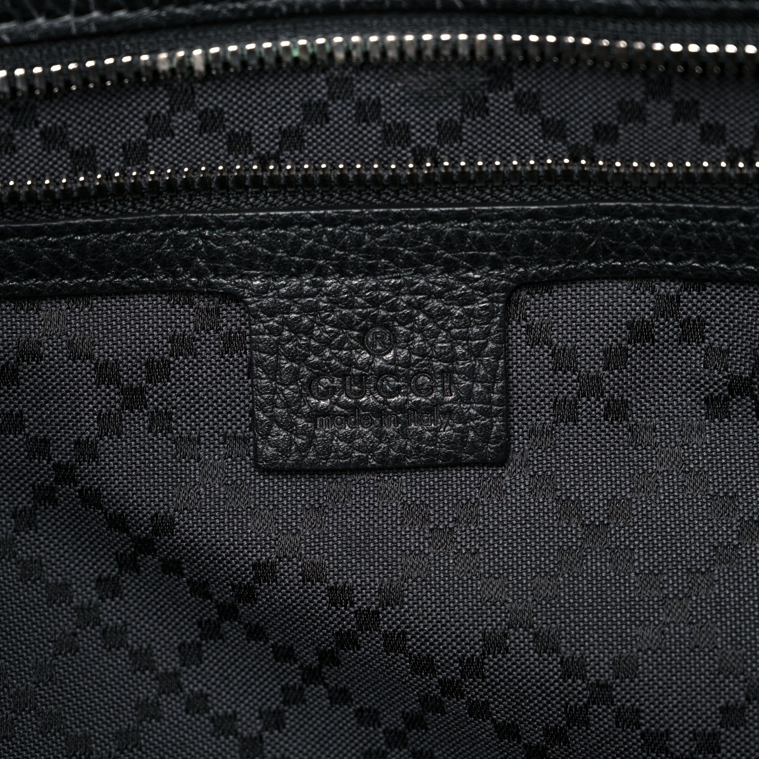 Gucci Pebbled Calfskin Large Cosmopolis Briefcase Black Navy 6 of 10