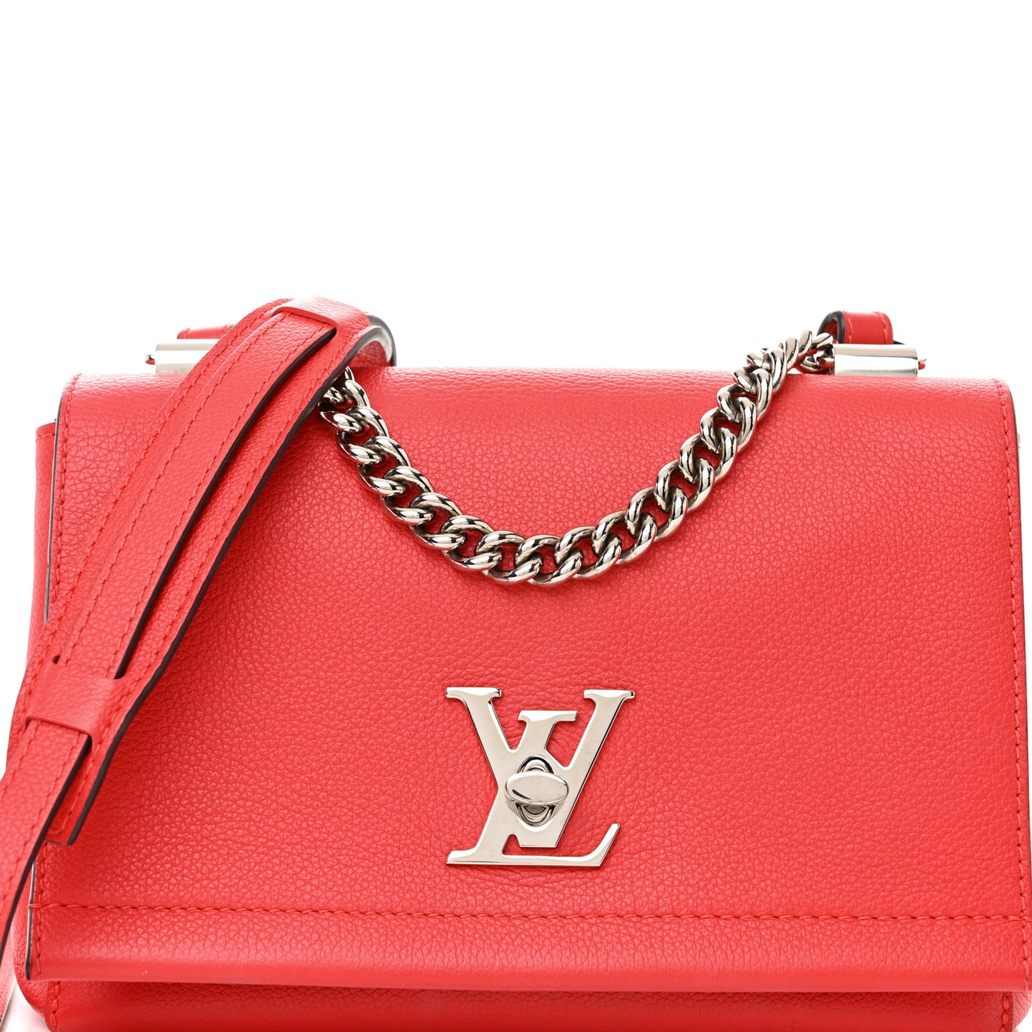 Calfskin Lockme II Chain Bag BB Poppy