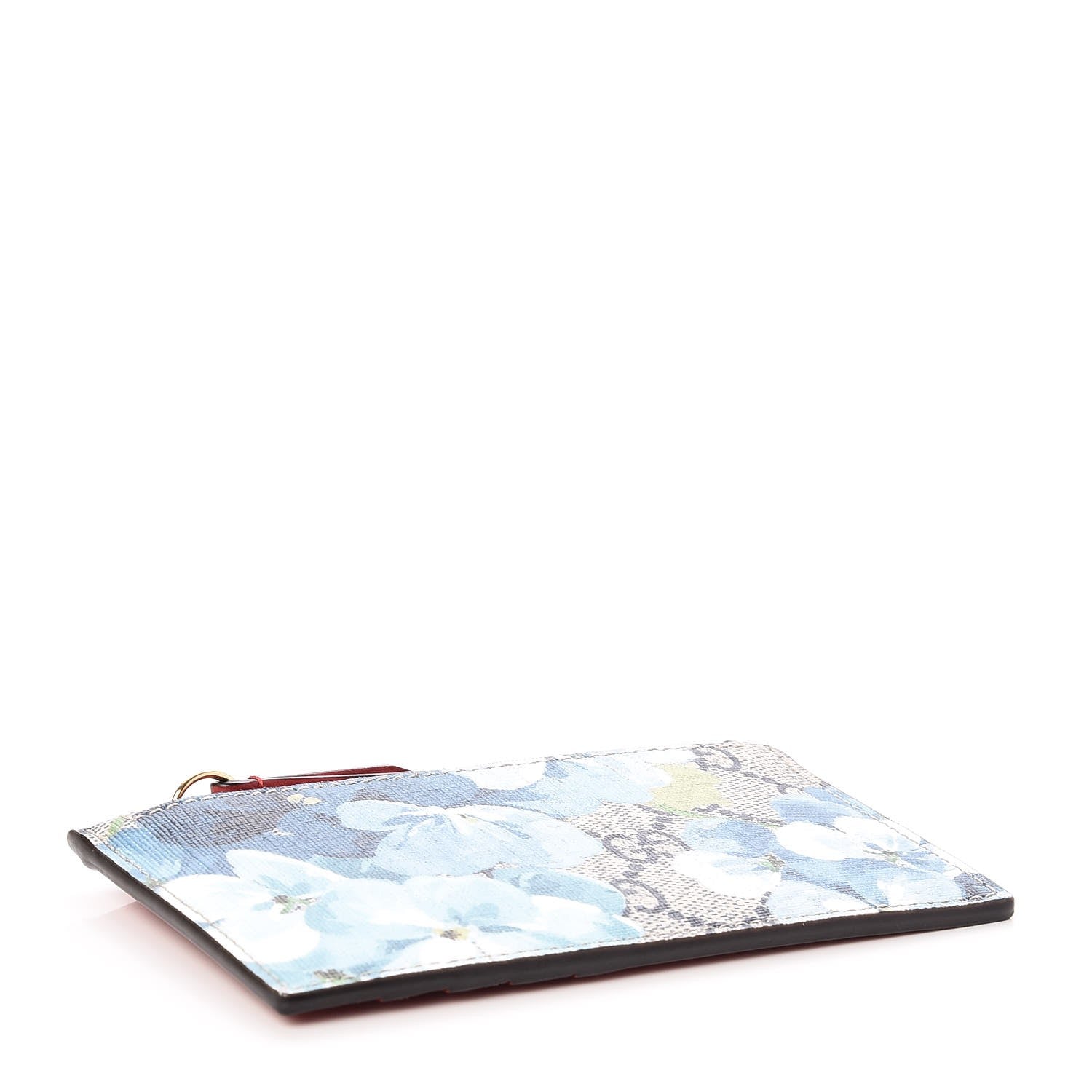 Gucci GG Supreme Monogram Blooms Coin Case Card Holder Beige Blue Navy Hibiscus Red 4 of 7