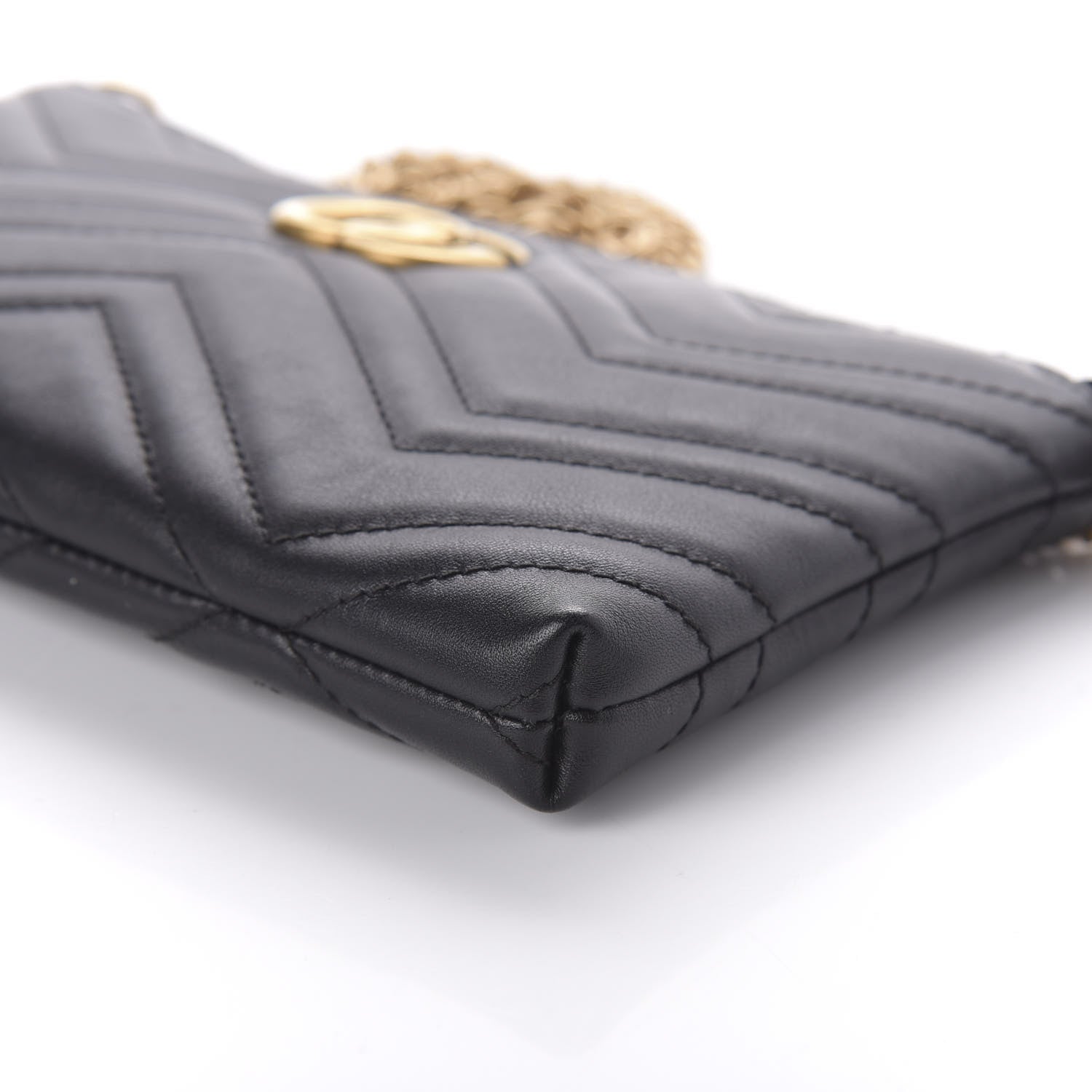 Gucci Calfskin Matelasse Mini GG Marmont Chain Bag Black 7 of 9