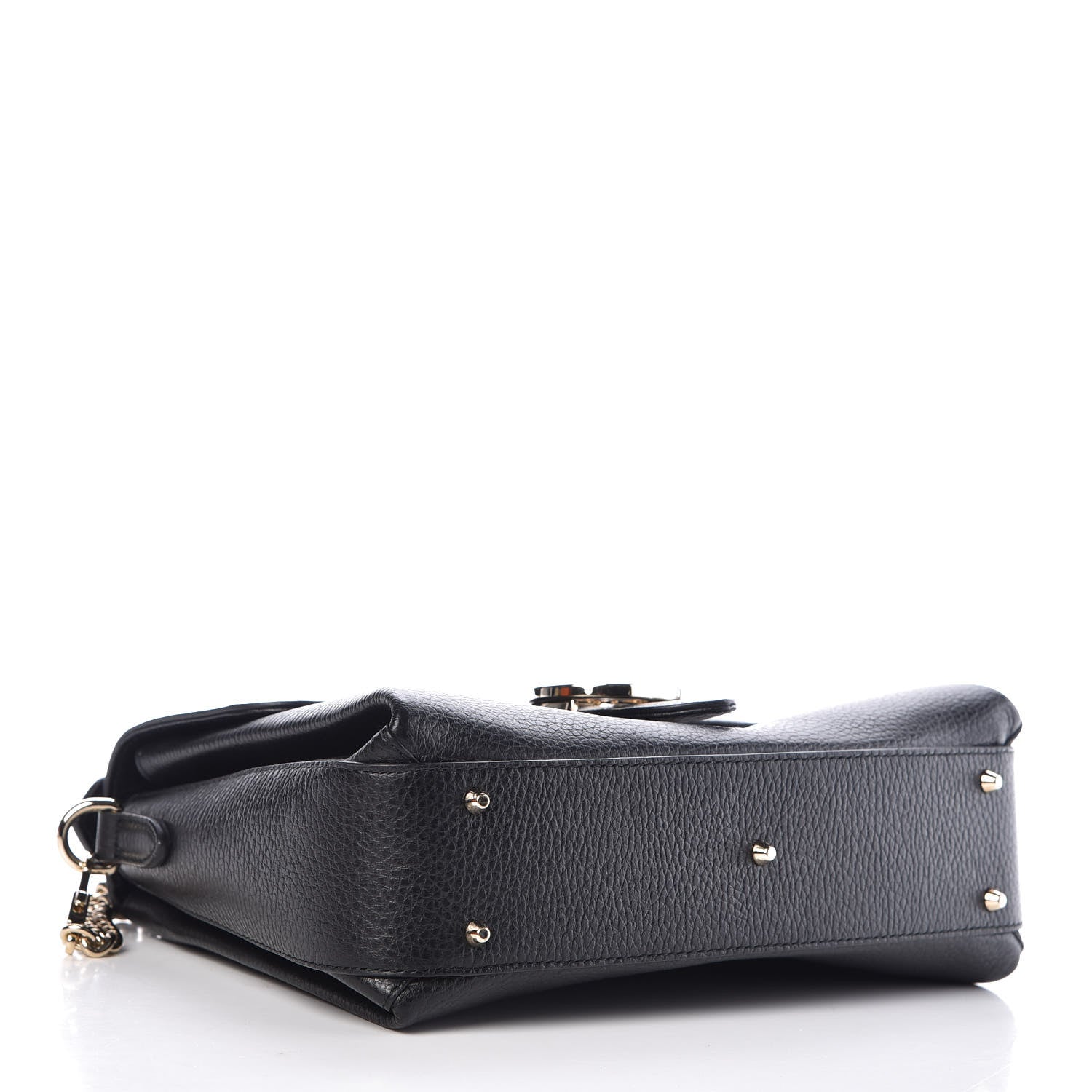 Gucci Dollar Calfskin Interlocking G Top Handle Shoulder Bag Black 4 of 9