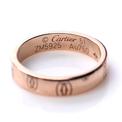 Cartier 18K Pink Gold 4mm Happy Birthday Band Ring 51 5.75 5 of 6