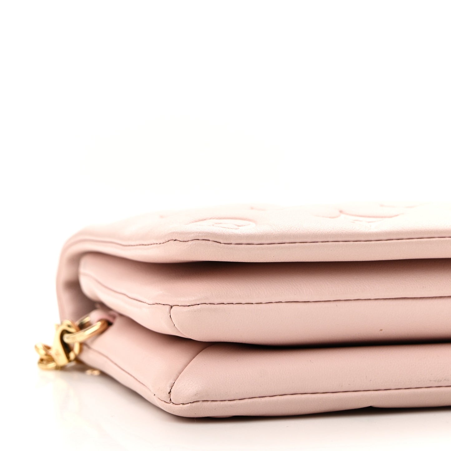 Lambskin Embossed Monogram Pochette Coussin Rose