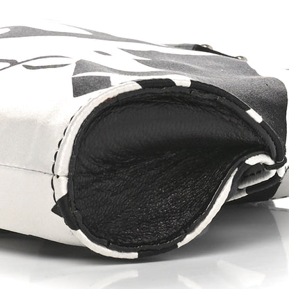 Alexander McQueen Silk De Manta Naive Pagan Print Clutch Black White 9 of 10