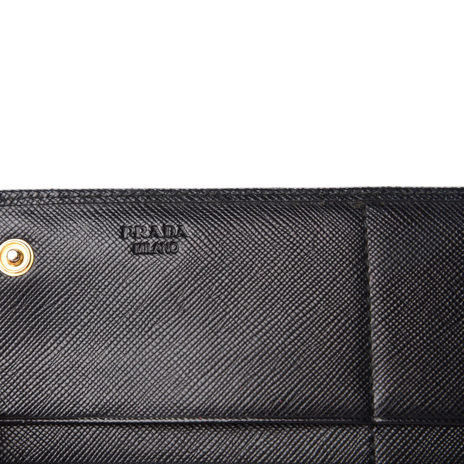 Prada Saffiano Continental Flap Wallet Black 6 of 6