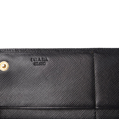 Prada Saffiano Continental Flap Wallet Black 6 of 6