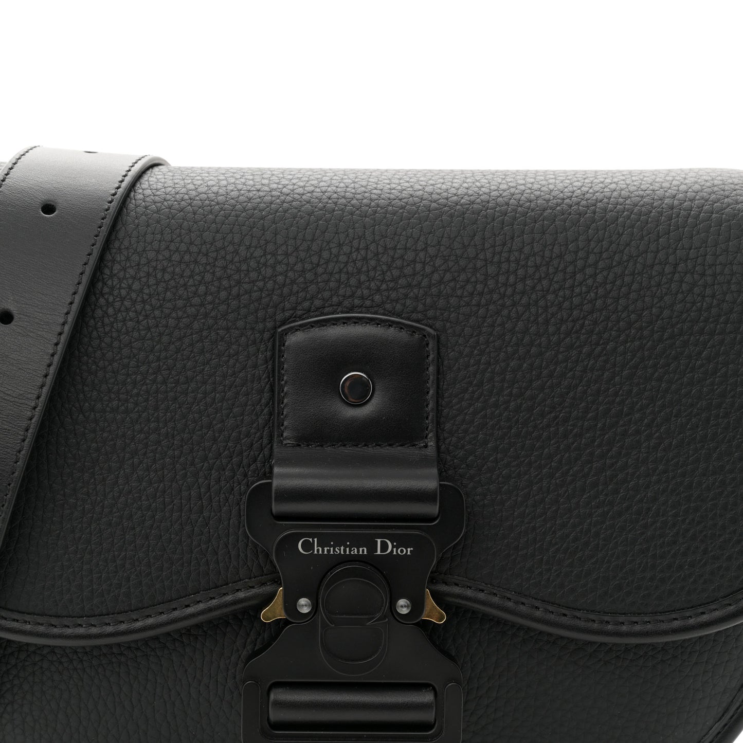Grained Calfskin Gallop Bag With Strap Black