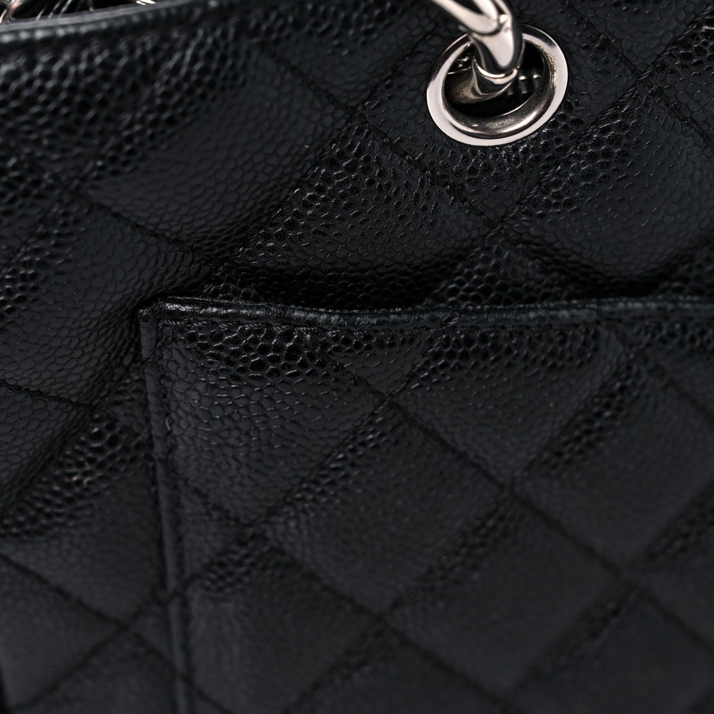 Caviar Quilted Grand Shopping Tote GST Black