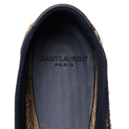 Saint Laurent Canvas Nappa Elba Light Logo Embroidered Espadrilles 41 Black 5 of 5