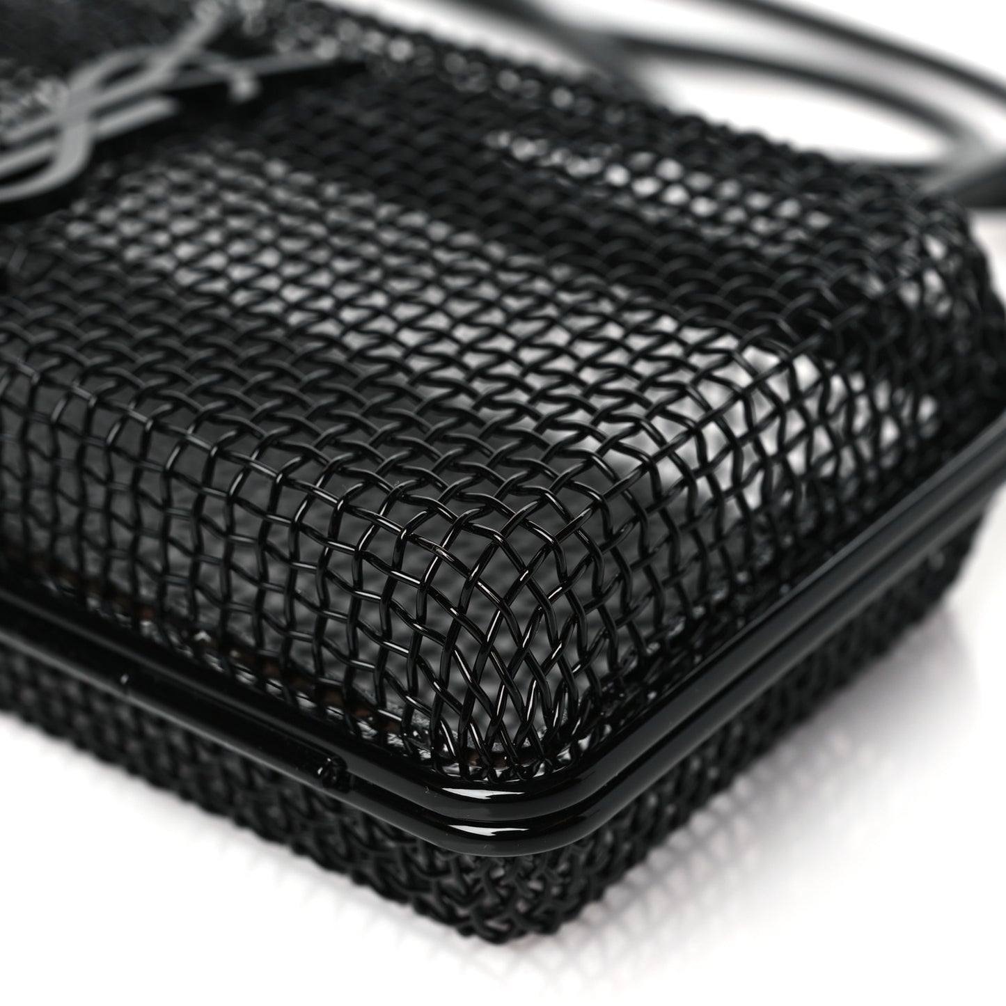 Brass Lambskin Monogram Cassandre Cage Bag Black