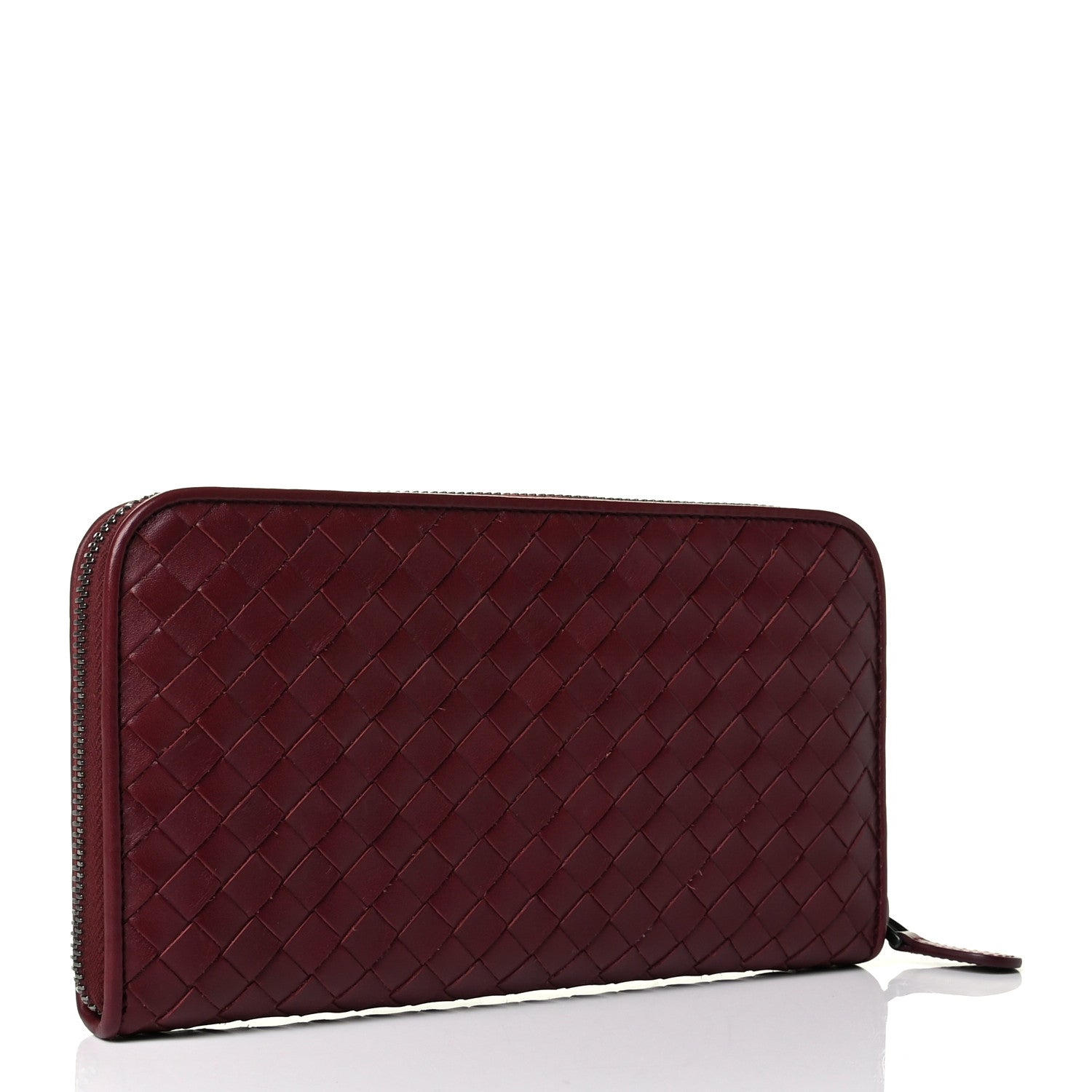 Bottega Veneta Nappa Intrecciato Zip Around Wallet Barolo 2 of 5