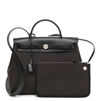Hermes Military Toile Vache Hunter Herbag Zip Retourne 31 PM Ebene Black 1 of 12