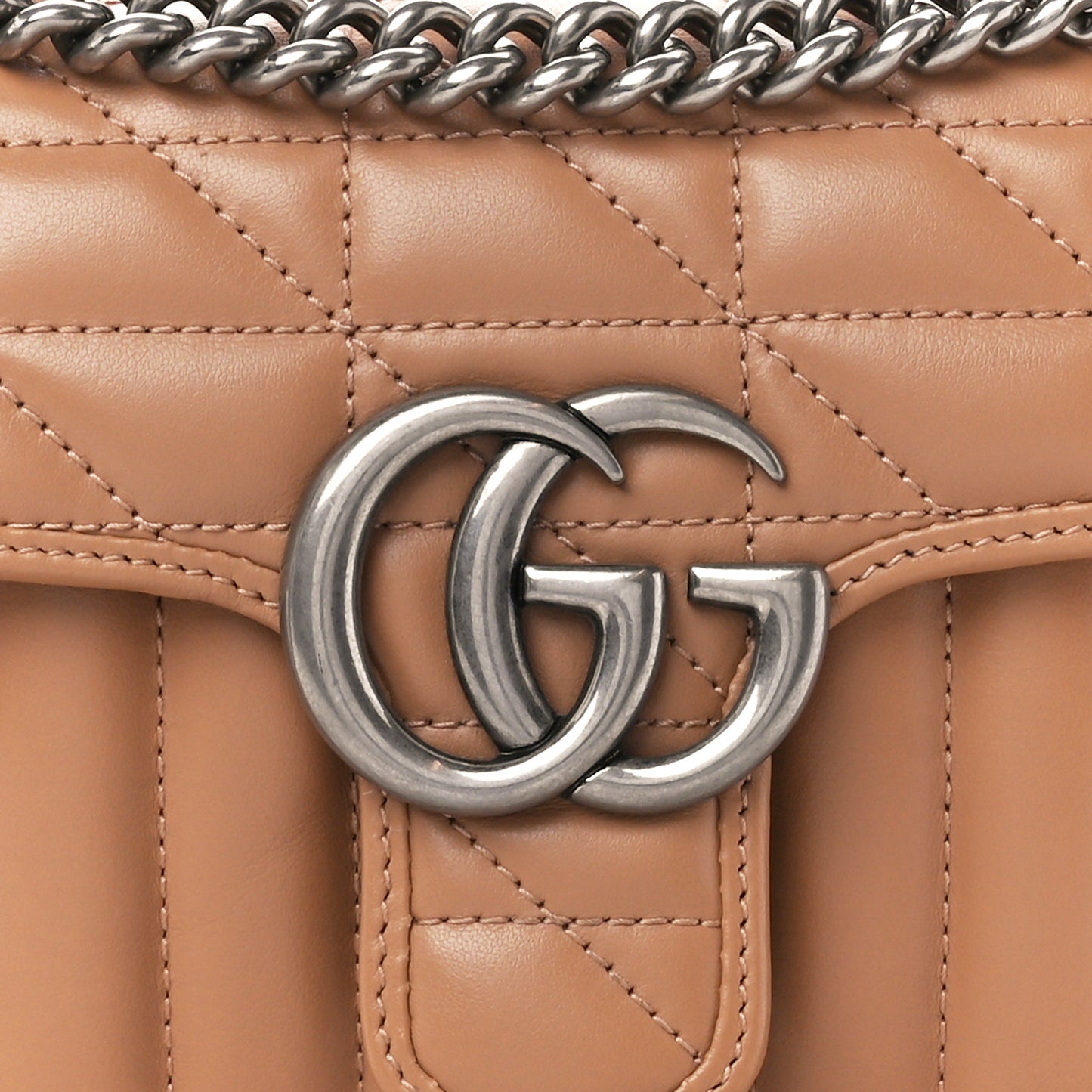 Calfskin Matelasse Aria Mini GG Marmont Shoulder Bag Camelia