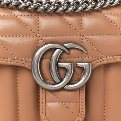Gucci Calfskin Matelasse Aria Mini GG Marmont Shoulder Bag Camelia 8 of 11
