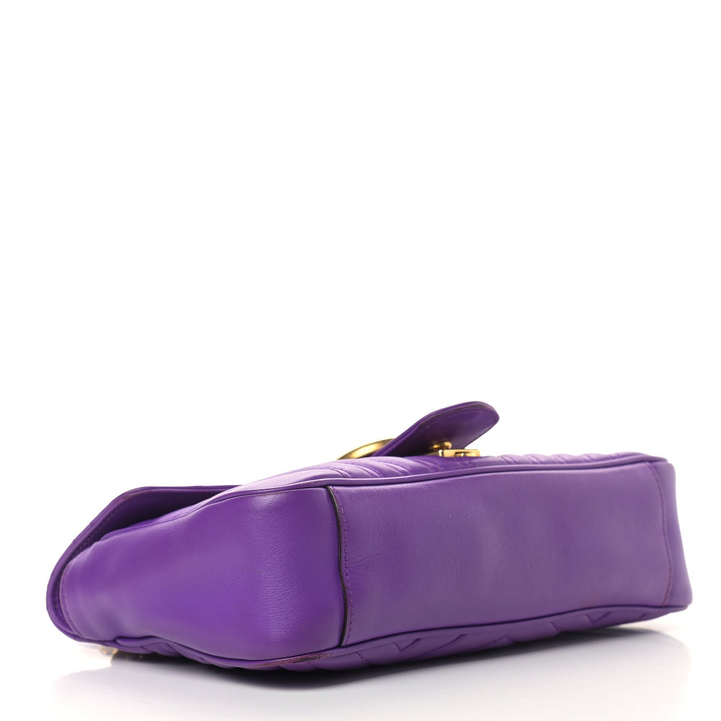 Calfskin Matelasse Small GG Marmont Shoulder Bag Shine Purple