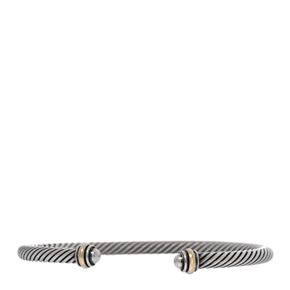 David Yurman Sterling Silver 18K Yellow Gold 4mm Cable Classics Bracelet 1 of 4