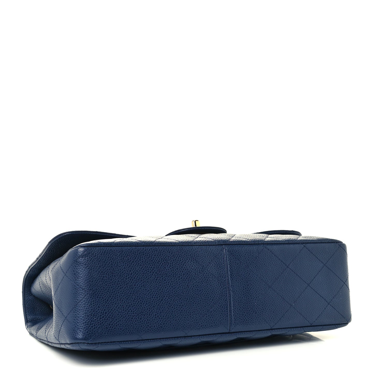 Caviar Quilted Jumbo Single Flap Navy