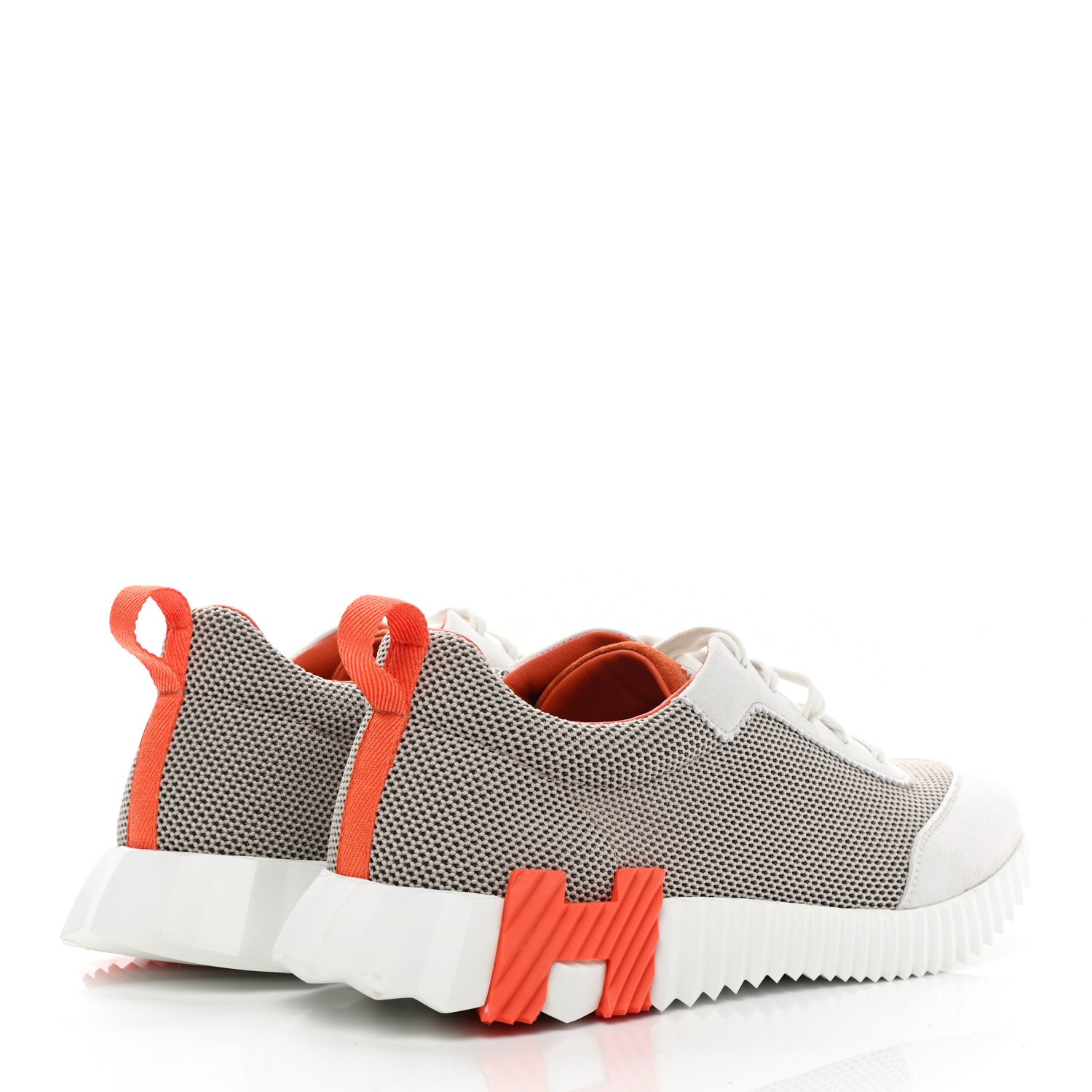 Hermes Air Mesh Suede Goatskin Mens Bouncing Sneakers 43.5 Multicolor Beige 4 of 9