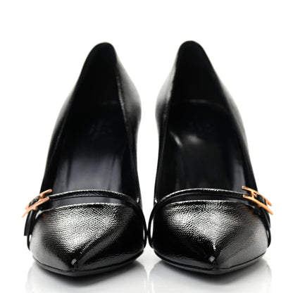 Hermes Patent Epsom Laurence Pumps 36 Black 2 of 8
