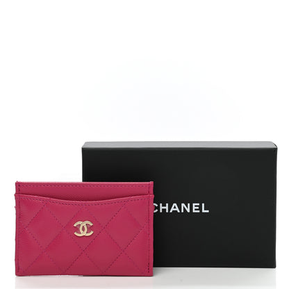 Chanel Caviar Quilted Card Holder Fuchsia 9 of 9
